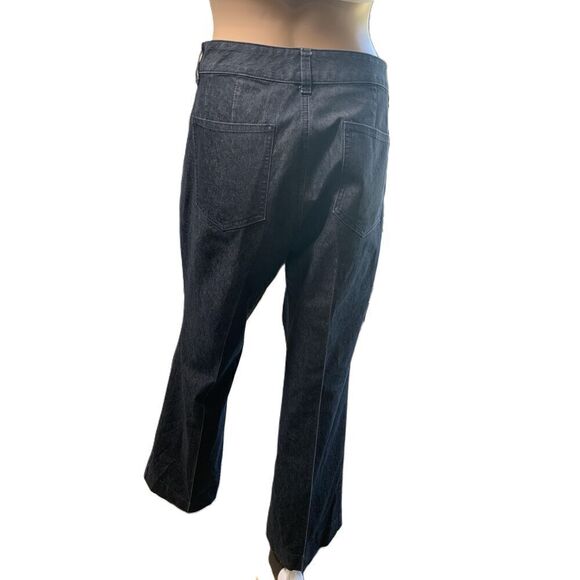 Soft By Avenue Womens Black Wide Leg Denim Pants Sz 16 Coastal Cowgirl Academia - Picture 10 of 16